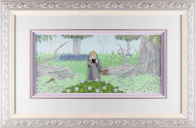 Lot #644 Briar Rose pan production cel with custom hand-painted background from Sleeping Beauty - Image 3