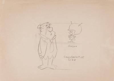 Lot #720 Fred Flintstone and The Great Gazoo model sheet drawing from The Flintstones - Image 2