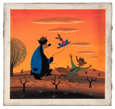 Lot #687 Mary Blair concept painting of Br'er Rabbit, Fox, and Bear from Song of the South - Image 2