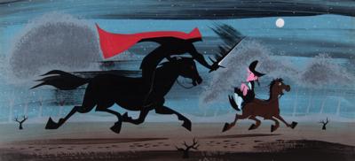 Lot #688 Mary Blair concept painting of Ichabod Crane and the Headless Horseman from The Adventures of Ichabod and Mr. Toad - Image 1