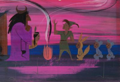 Lot #693 Mary Blair concept painting of Peter Pan, Tiger Lily, the Lost Boys, and Native Chief from Peter Pan - Image 2