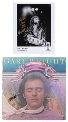 Lot #418 Gary Wright (2) Signed Items - Album and Photograph - Image 1