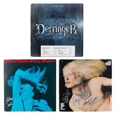 Lot #416 Johnny and Edgar Winter, and Rick Derringer (3) Signed Albums - Image 1