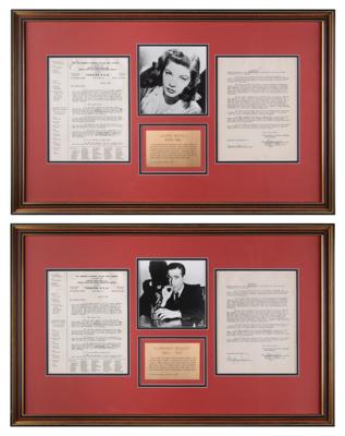 Lot #449 Humphrey Bogart and Lauren Bacall (2) Documents Signed - Image 1