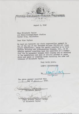 Lot #505 Elizabeth Taylor Document Signed - Image 3