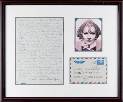 Lot #458 Greta Garbo Autograph Letter Signed Using Aliases - Image 1