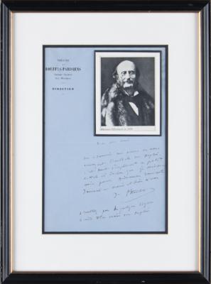 Lot #337 Jacques Offenbach Autograph Letter Signed - Image 2