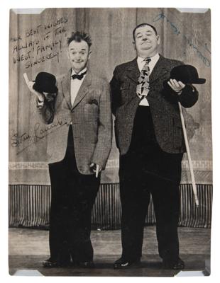 Lot #476 Laurel and Hardy Signed Photograph
