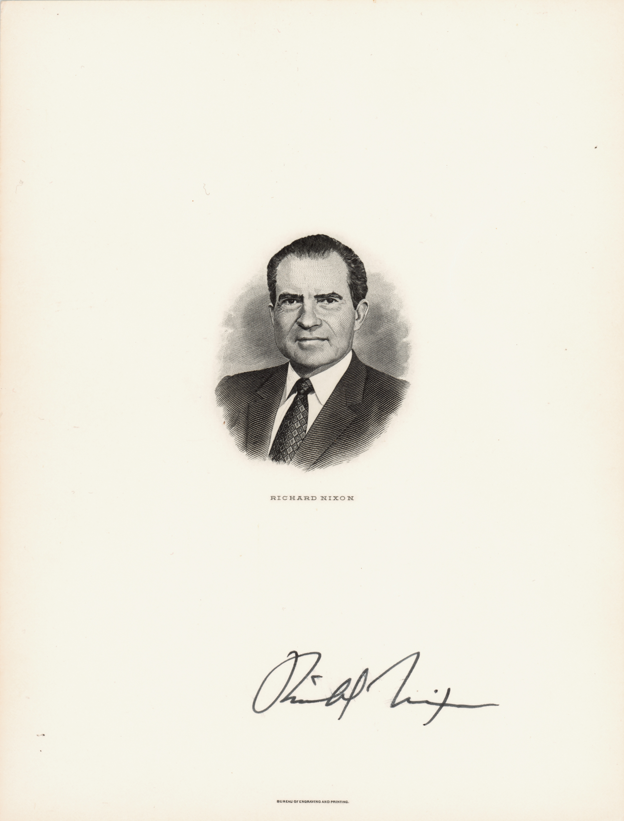 Lot #62 Richard Nixon Signed Engraving