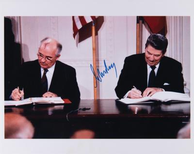 Lot #144 Mikhail Gorbachev Oversized Signed