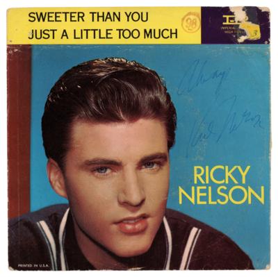 Lot #397 Rick Nelson Signed 45 RPM Record