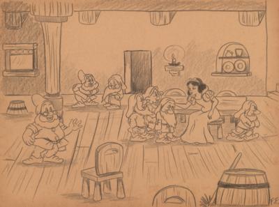 Lot #558 Frank Follmer concept story drawing for Snow White and the Seven Dwarfs - Image 1