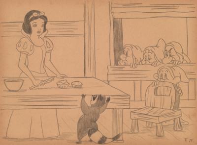 Lot #560 Frank Follmer concept story drawing for Snow White and the Seven Dwarfs - Image 1