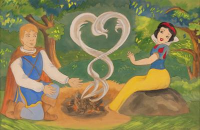 Lot #562 Frank Follmer concept story painting for Snow White and the Seven Dwarfs - Image 1