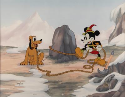 Lot #667 Mickey and Pluto limited edition hand-painted cel - 'Alpine Climbers' - Image 1