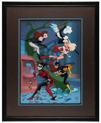 Lot #711 Batgirl, Harley Quinn, Live Wire, Poison Ivy, and Super Girl limited edition cel - 'Girls' Finest' - Image 2