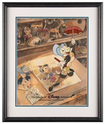 Lot #683 Jiminy Cricket limited edition cel from the Magic of Disney series - 'Just Dropping By' - Image 2