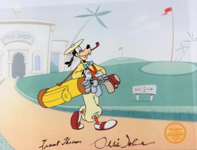 Lot #679 Goofy limited edition serigraph cel from How to Play Golf - Signed by Frank Thomas and Ollie Johnston - Image 1