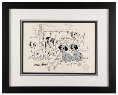 Lot #680 Dalmatian puppies limited edition serigraph cel from One Hundred and One Dalmatians - Signed by Marc Davis - Image 2