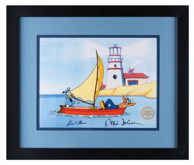 Lot #672 Donald Duck and Goofy limited edition serigraph cel from No Sail - Signed by Frank Thomas and Ollie Johnston - Image 2