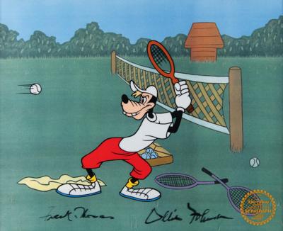 Lot #675 Goofy limited edition serigraph cel from Tennis Racquet - Signed by Frank Thomas and Ollie Johnston - Image 1
