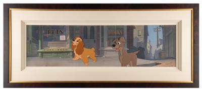 Lot #639 Lady and Tramp production cels and key master background from Lady and the Tramp - Image 2