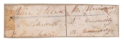 Lot #79 Ethan Allen Rare Signature - The Legendary Leader of the Green Mountain Boys - Image 1