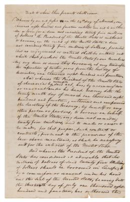 Lot #6 War of 1812: John Quincy Adams and Albert Gallatin Letter Signed with $6 Million European Loan Document Archive - Image 10