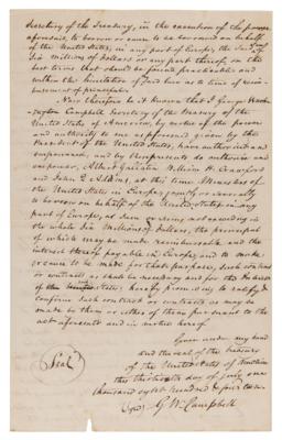 Lot #6 War of 1812: John Quincy Adams and Albert Gallatin Letter Signed with $6 Million European Loan Document Archive - Image 11