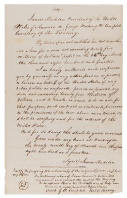 Lot #6 War of 1812: John Quincy Adams and Albert Gallatin Letter Signed with $6 Million European Loan Document Archive - Image 12