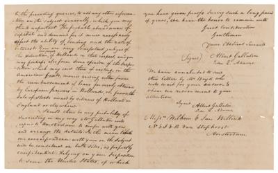 Lot #6 War of 1812: John Quincy Adams and Albert Gallatin Letter Signed with $6 Million European Loan Document Archive - Image 8