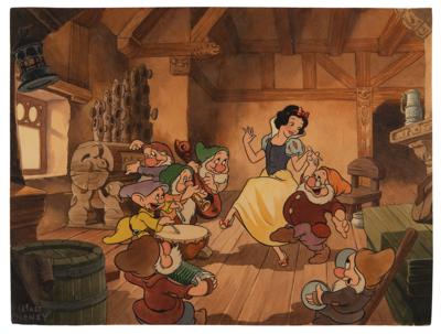 Lot #567 Snow White and the Seven Dwarfs promotional painting for Snow White and the Seven Dwarfs - Image 1