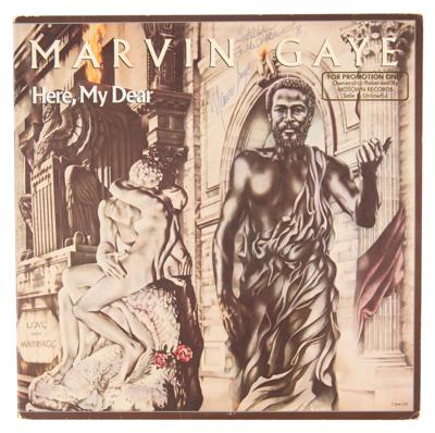 Lot #380 Marvin Gaye Signed Album - Here, My Dear (promotional) - Image 1
