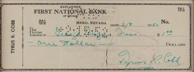 Lot #516 Ty Cobb Signed Check - Image 2