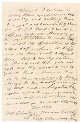 Lot #145 Horace Greeley Autograph Letter Signed on Slavery and the Civil War: "God grant that we be near its end!" - Image 2