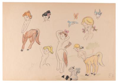 Lot #582 Frank Follmer character concept drawings from Fantasia - Image 1