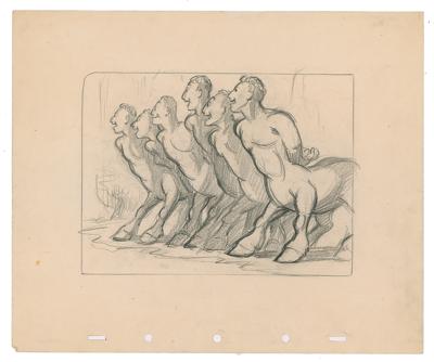 Lot #575 Centaurs concept storyboard drawing from Fantasia - Image 1