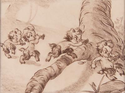 Lot #590 Satyrs concept storyboard drawing from Fantasia - Image 1