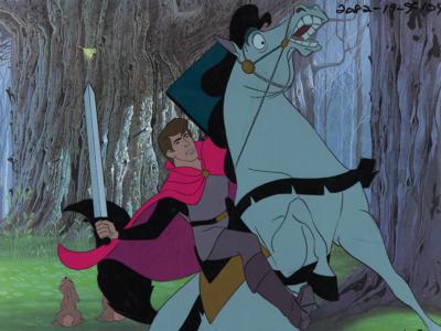 Lot #647 Prince Phillip and Samson production cel from Sleeping Beauty - Image 1