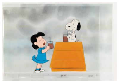 Lot #724 Snoopy and Lucy production cels from a commercial for The Charlie Brown and Snoopy Show - Image 2