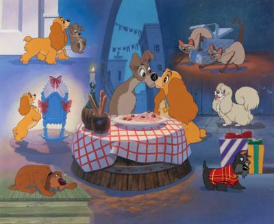 Lot #684 Lady and the Tramp hand-painted color model cel for the Lady and the Tramp '50th Anniversary' Sericel - Image 1