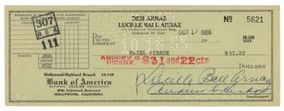 Lot #444 Lucille Ball Signed Check - Image 1