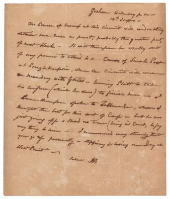 Lot #128 Aaron Burr Autograph Letter Signed