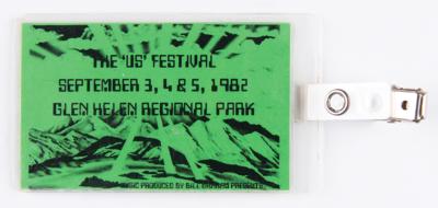 Lot #351 1982 US Festival Backstage Pass - From the Collection of Legendary Audio Engineer Bruce Jackson - Image 2