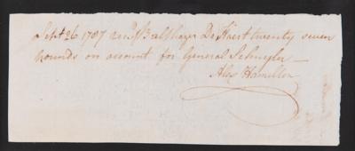 Lot #80 Alexander Hamilton Autograph Document