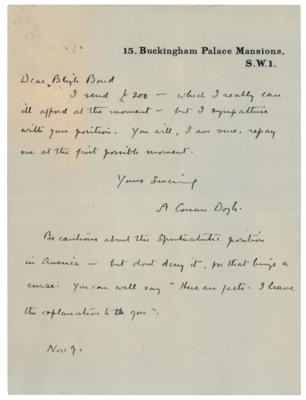 Lot #287 Arthur Conan Doyle Autograph Letter