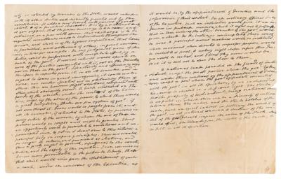 Lot #5 James Monroe Handwritten Draft Letter on the Constitution and National Bank - Image 3