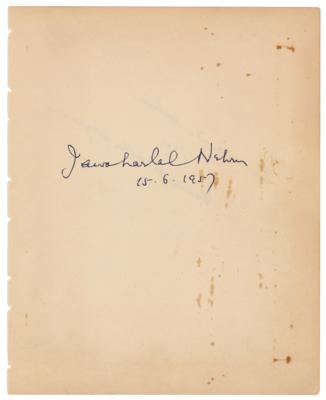 Lot #173 Jawaharlal Nehru Signature