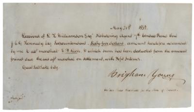 Lot #95 Brigham Young Document Signed for "Census Fund" in the State of Deseret - Image 1