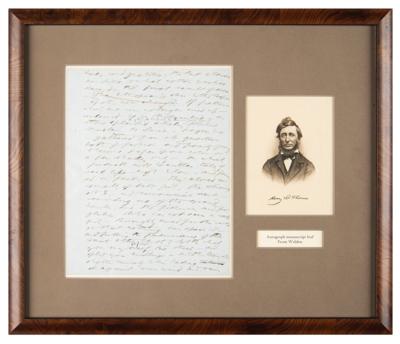 Lot #289 Henry David Thoreau Rare Handwritten Manuscript Leaf from 'Walden' - Image 1